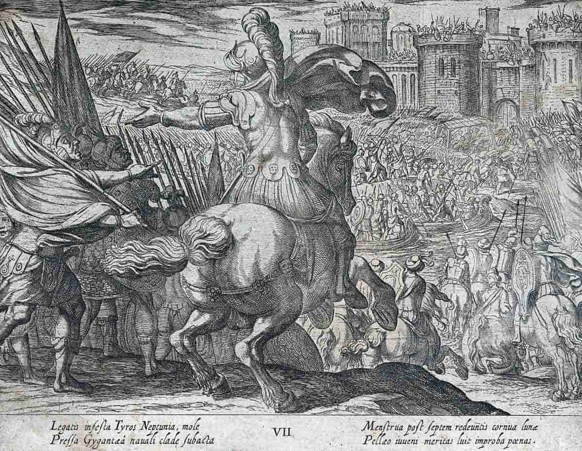alexander great horse siege tyre attack
