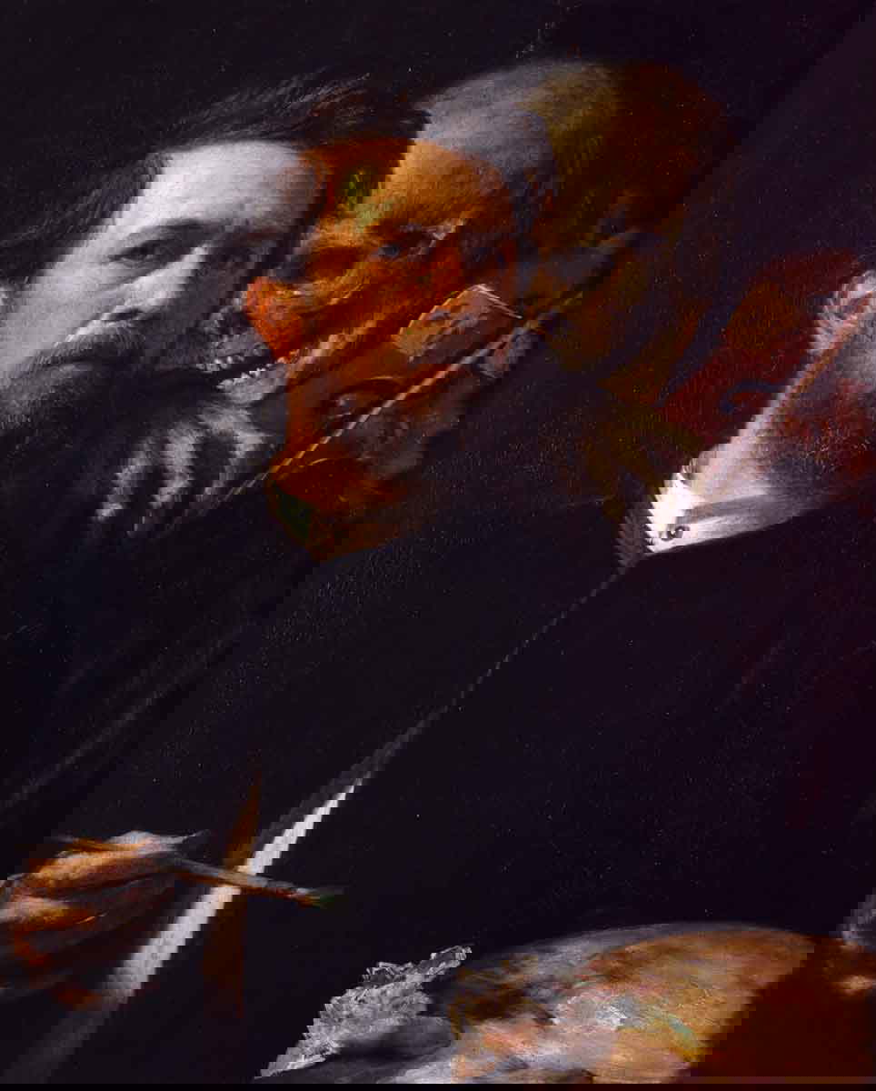 arnold bocklin selfportrait with dead playing a fiddle