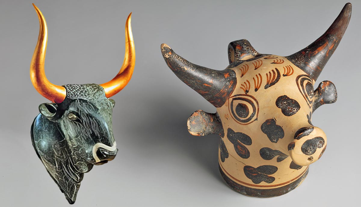bull head rhyton knossos minoan