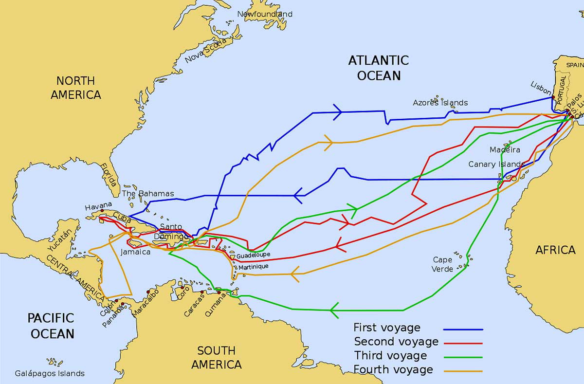 Columbus’s Voyages. Pictured: Still not China. Nor India