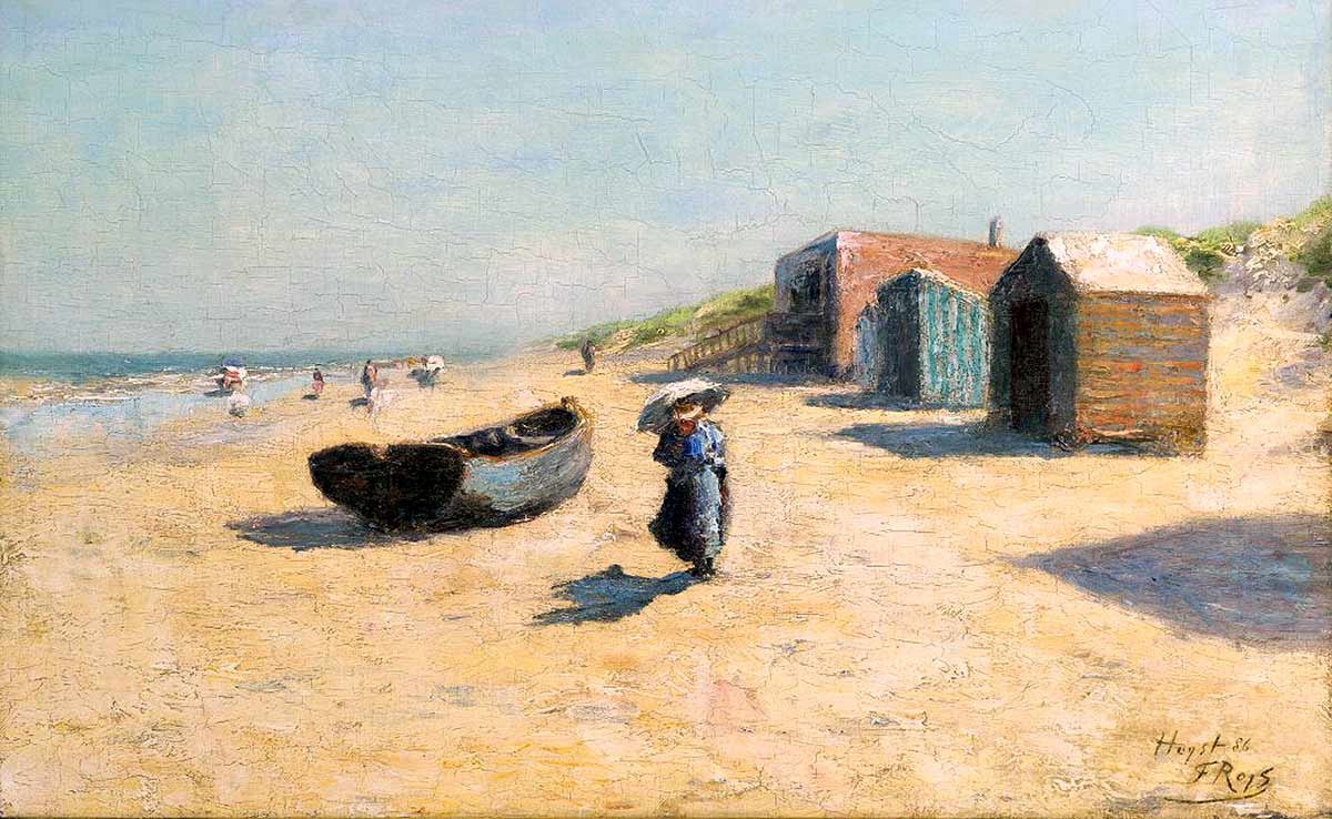 felicien rops beach at heyst painting