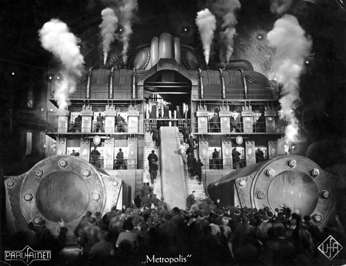 fritz lang metropolis set design movie still