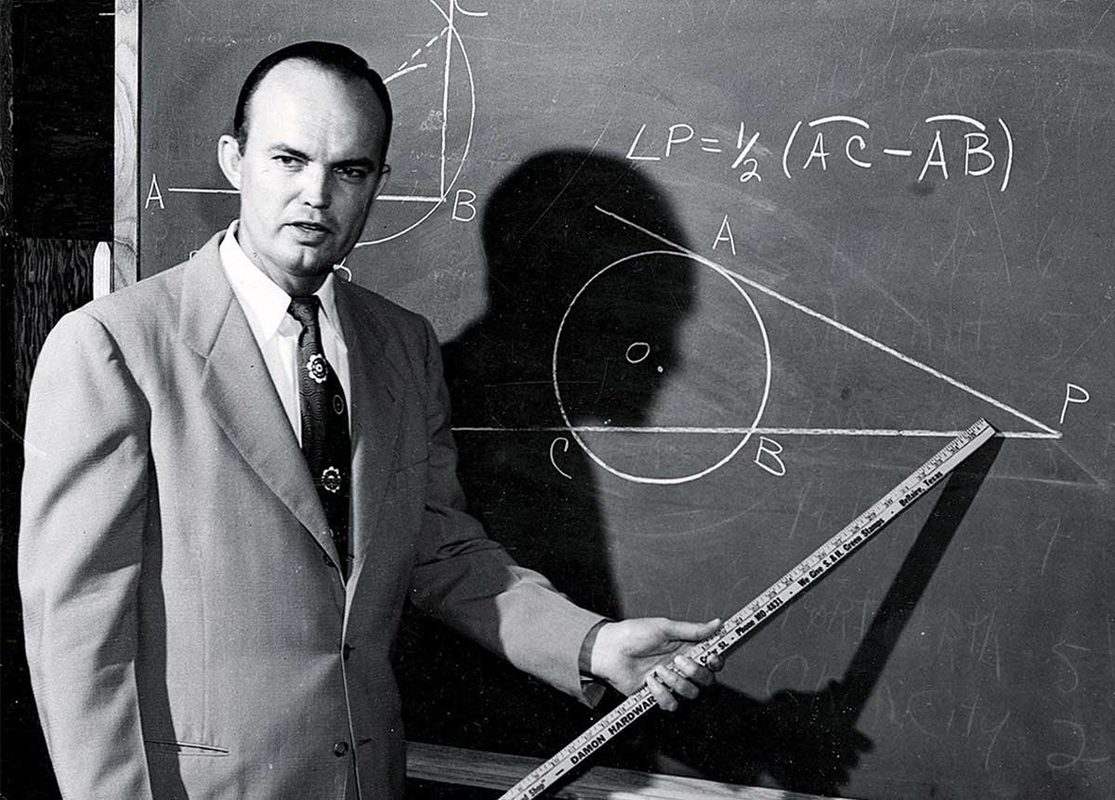 Geometry Lessons on a Chalkboard, KUHT, 2011, via Wikimedia Commons