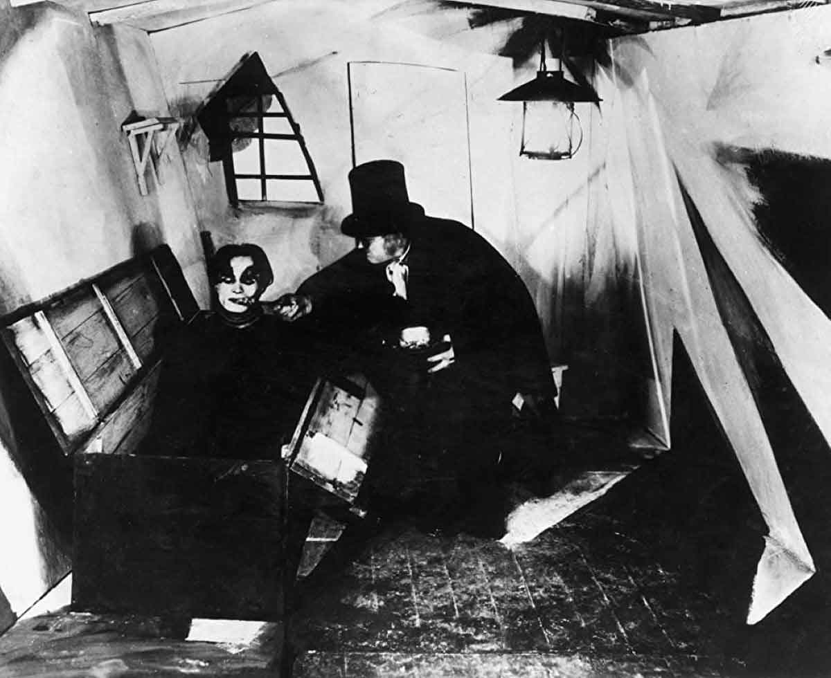 german expressionism dr caligari set movie still
