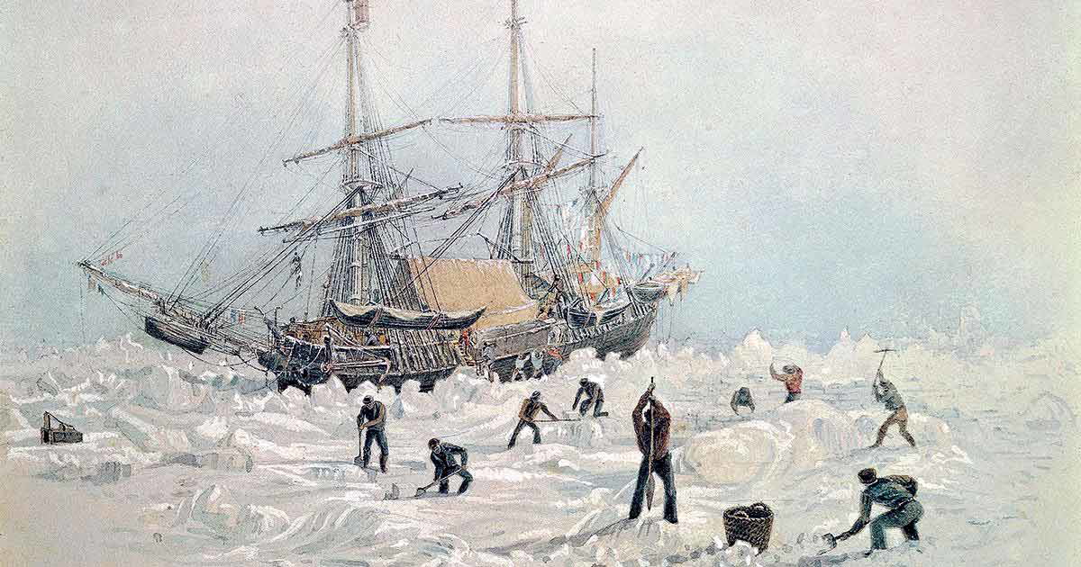 hms erebus hms terror caught ice