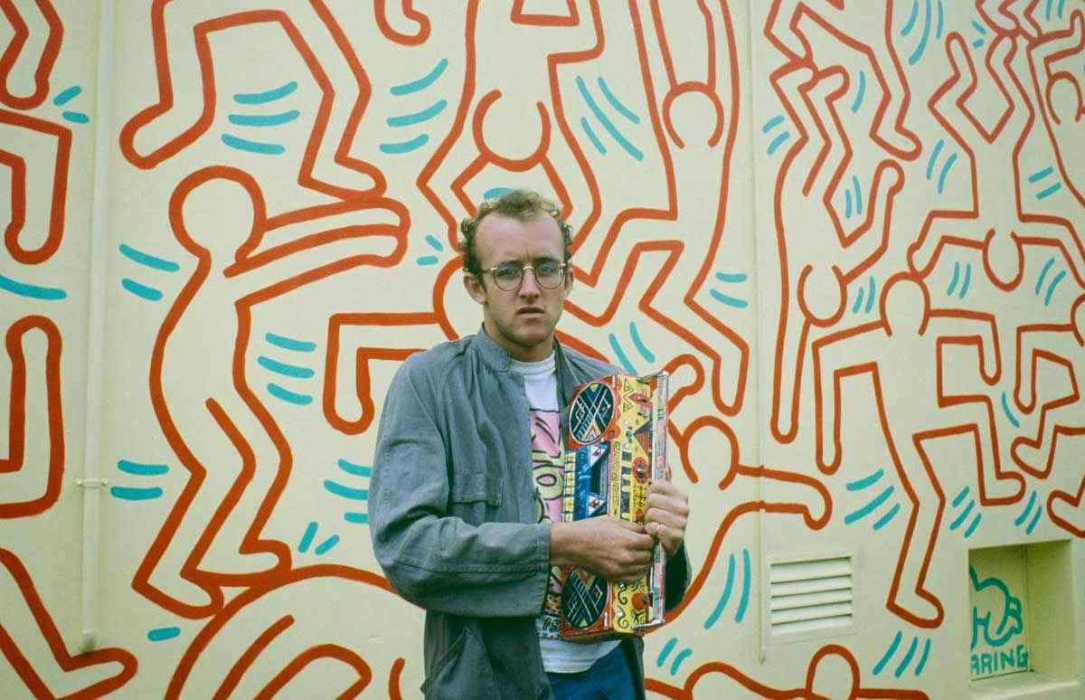 keith haring mural boom box 1980s