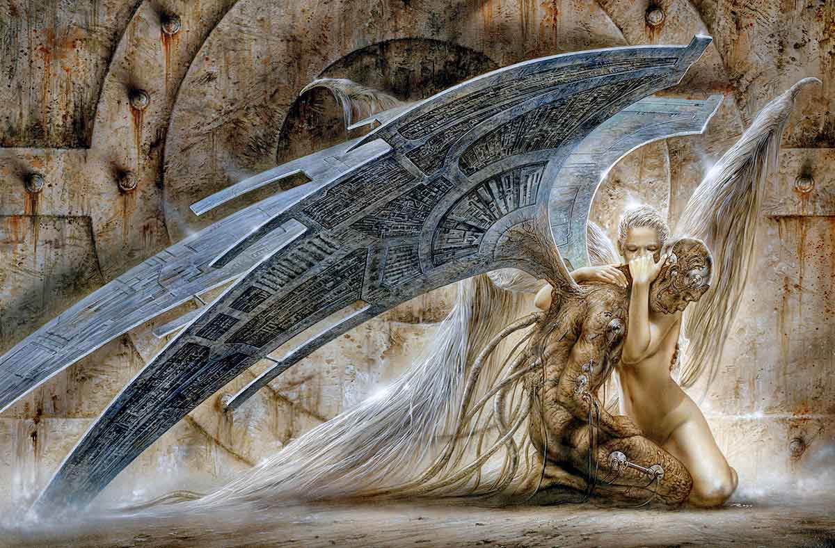 Fallen Angel by Luis Royo, 1997. Image courtesy of Laberinto Gris.