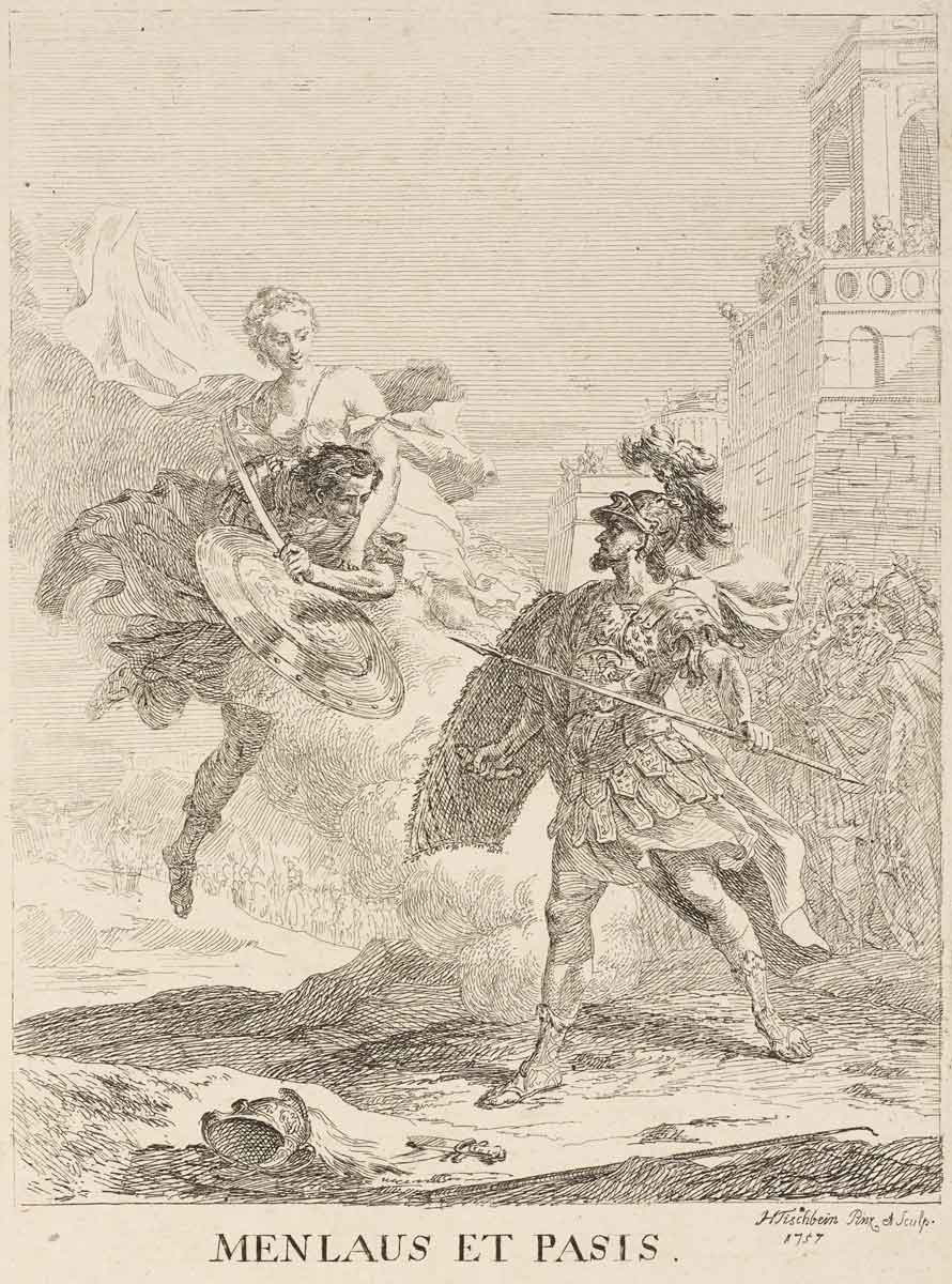 menelaus and paris of troy print