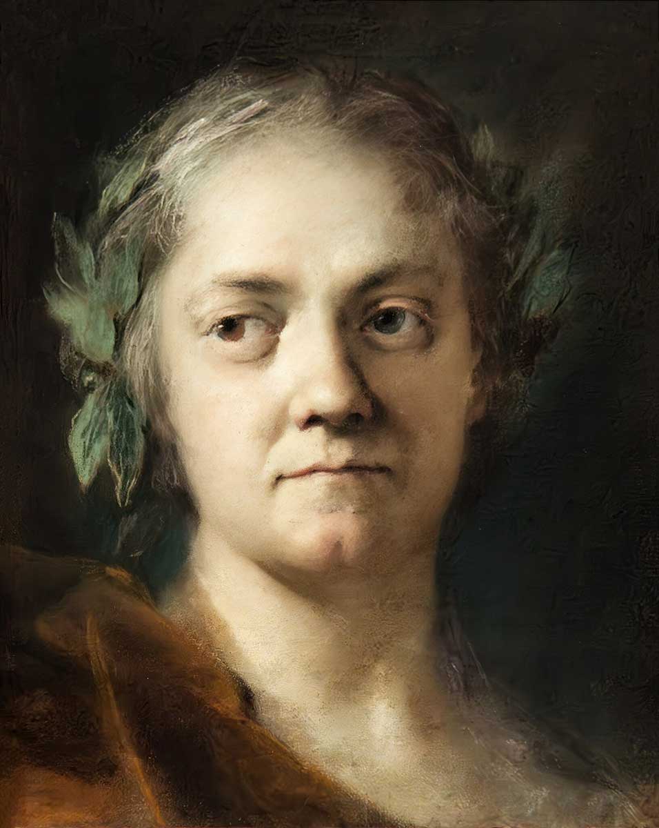 rosalba carriera self portrait old woman pastel