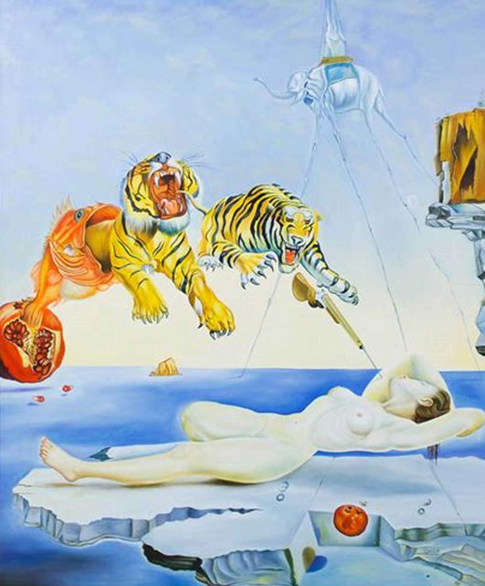 salvador dali dream caused by the flight of a bee around a pomegranate a second before awakening