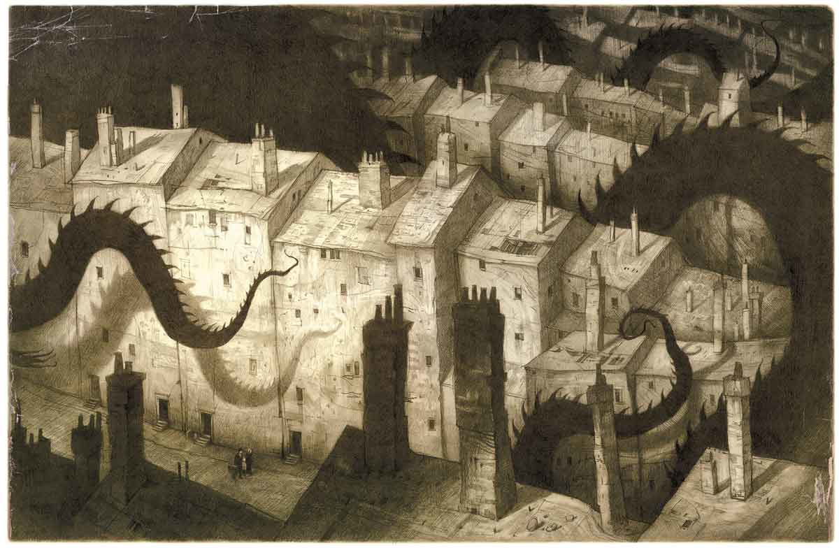 shaun tan arrival old country drawing