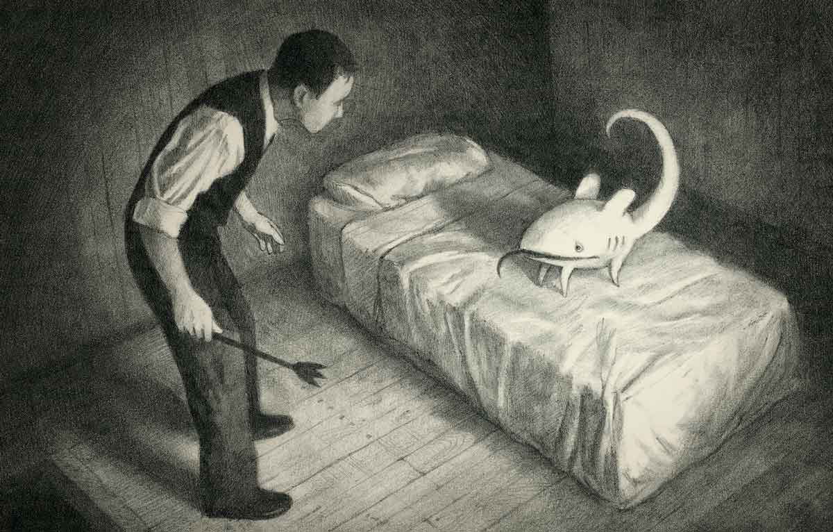 shaun tan arrival unexpected flatmate detail pencil