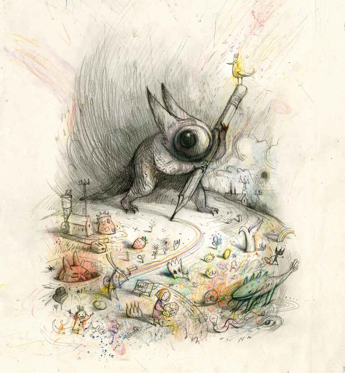 shaun tan bird king sketch