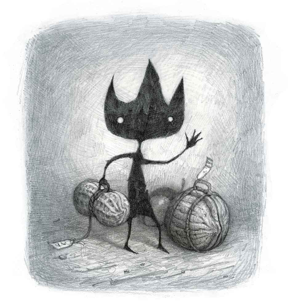 shaun tan eric arrives pencil sketch