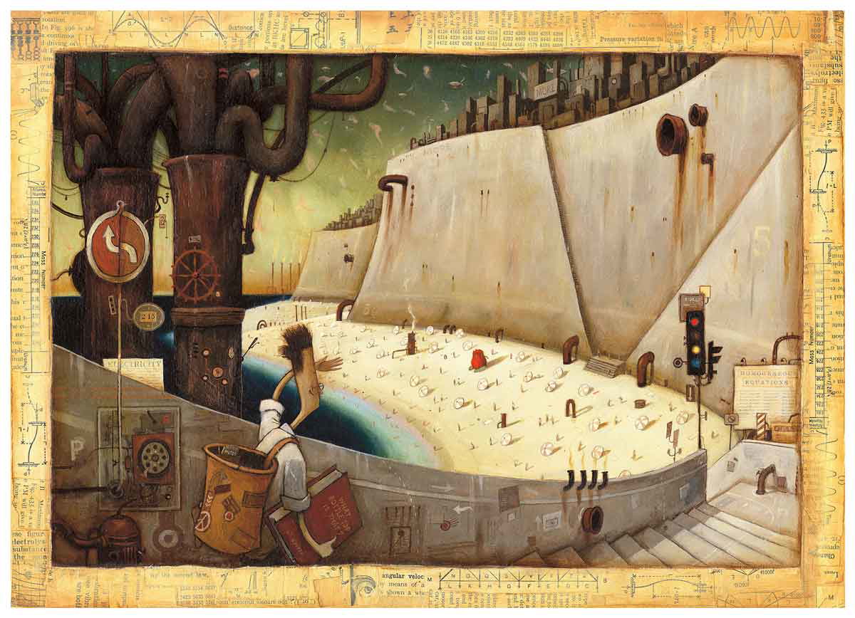shaun tan lost thing beach collage