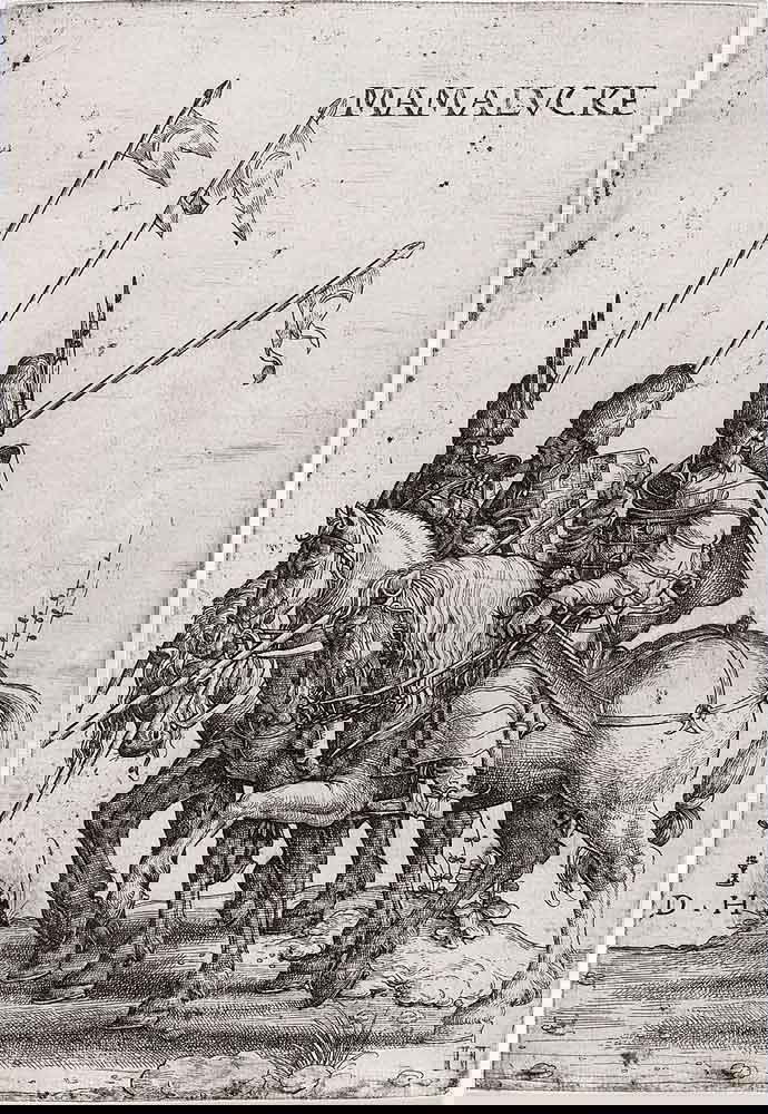 three mamluks lances horseback medieval drawing