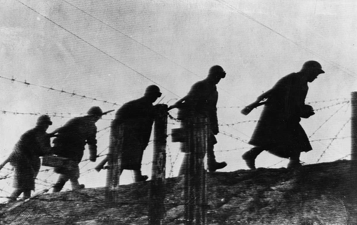 unknown sappers of the red army in strongly fortified zone near leningrad