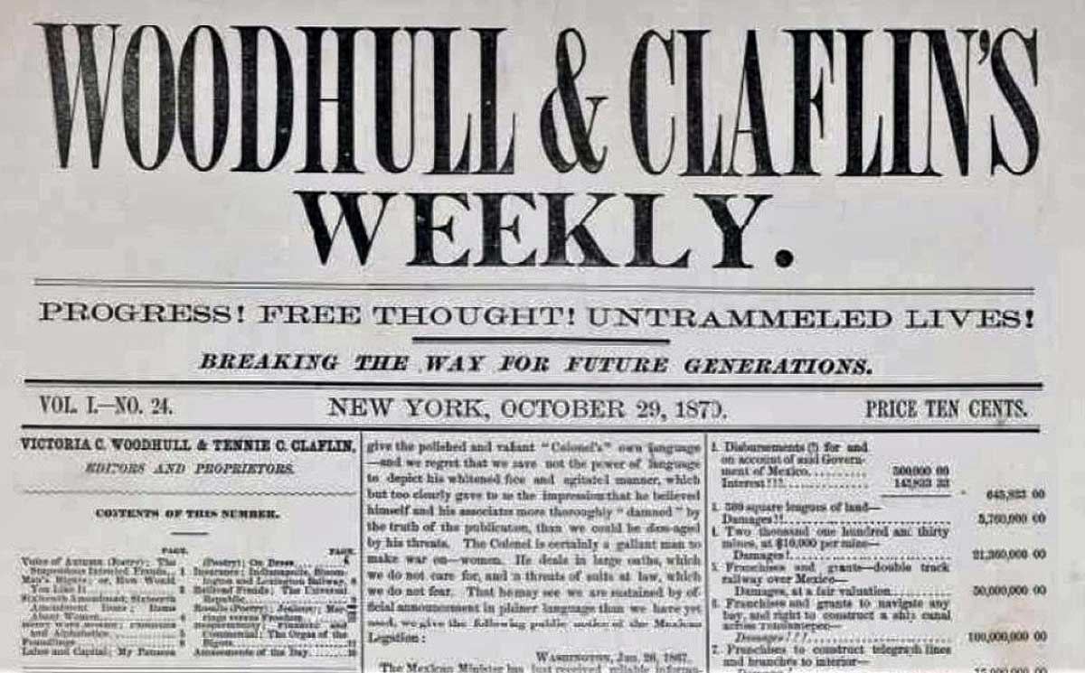 victoria woodhull claflin weekly newspaper