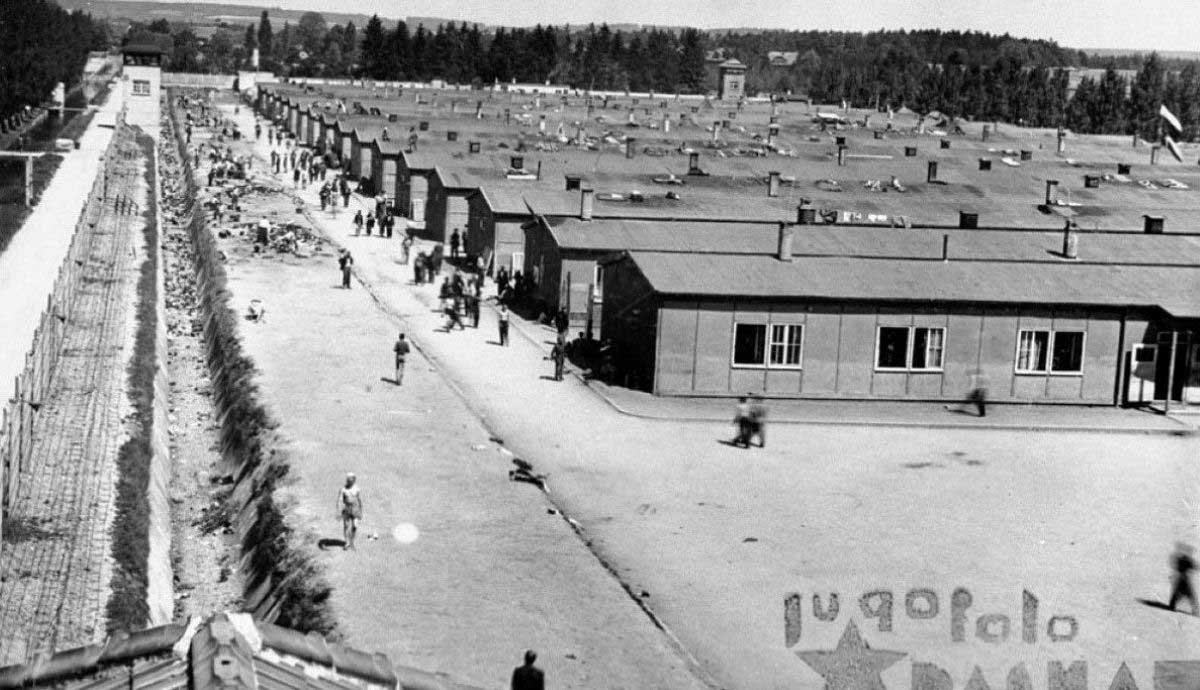 aerial view dachau concentration camp