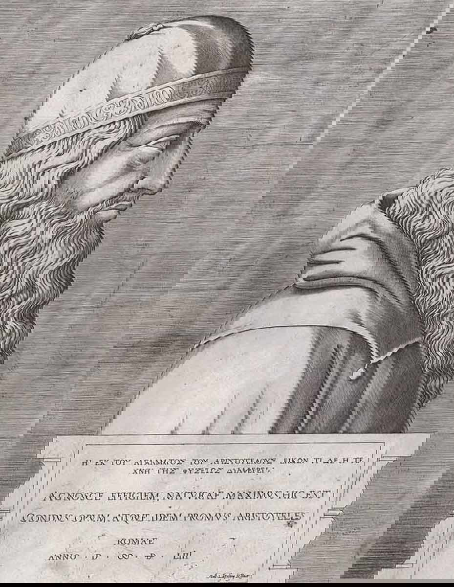aristotle illustration black white