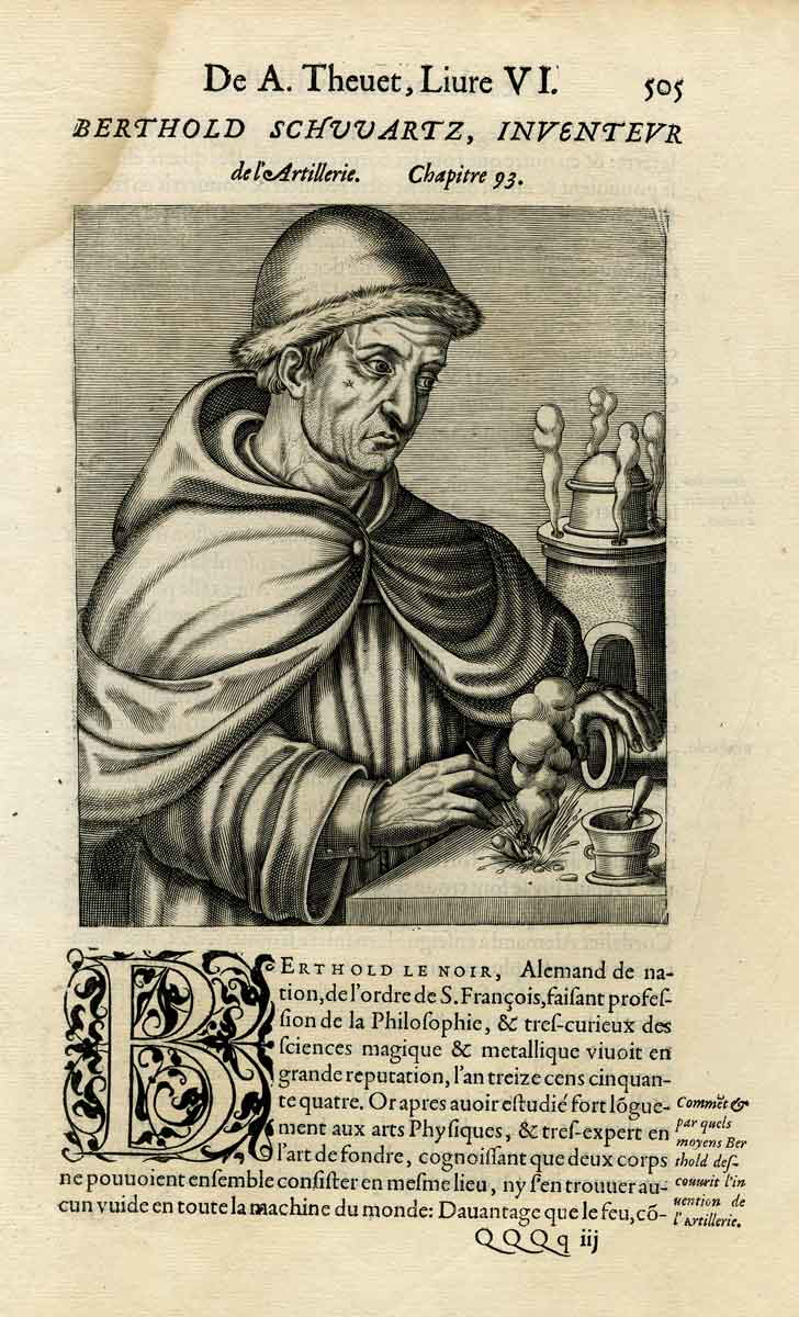 berthold schwartz mythical gunpowder inventor