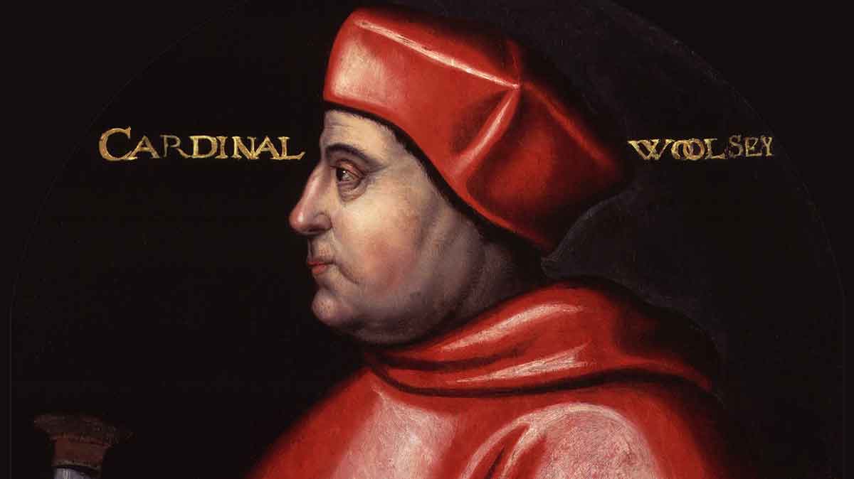 cardinal wolsey portrait black background