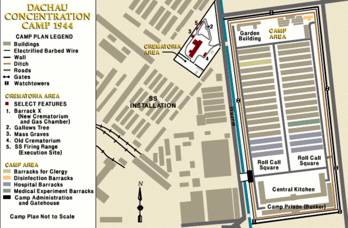dachau concentration camp map