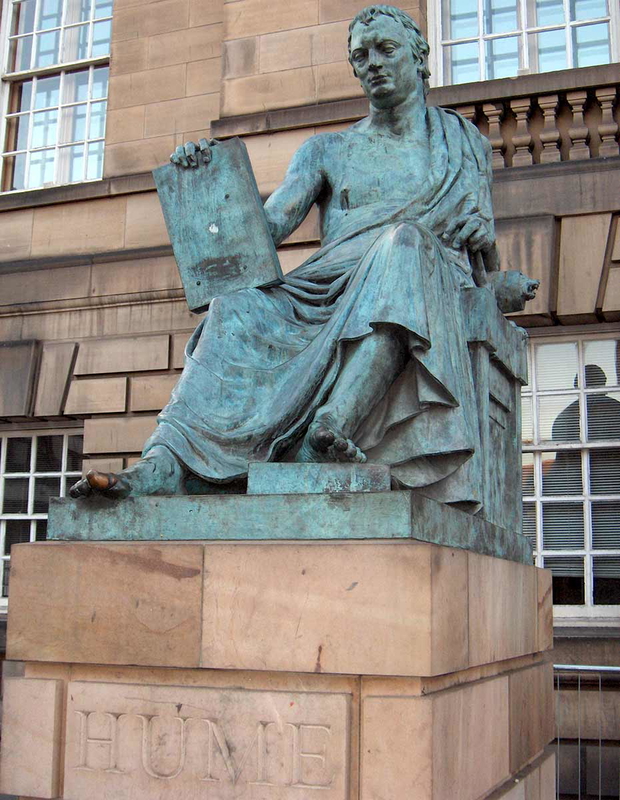 Statue of David Hume, TwoWings, 2006, via Wikimedia Commons