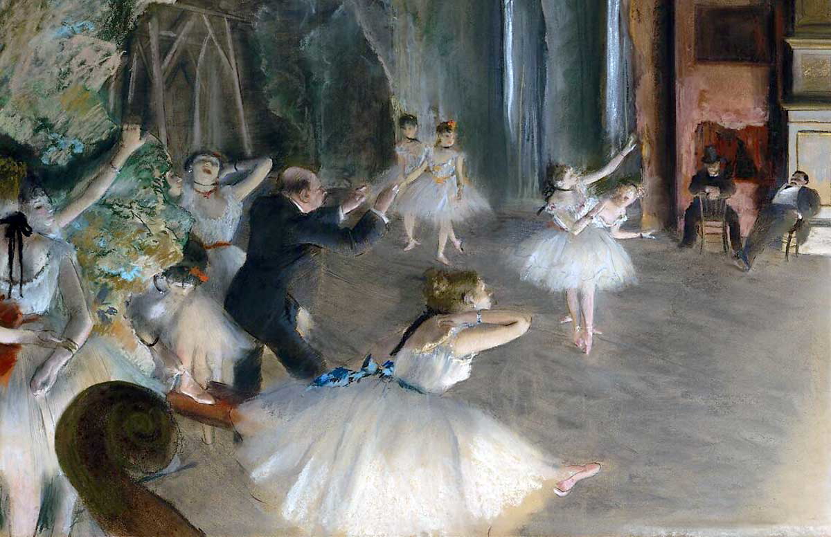 edgar degas rehearsal onstage dancers