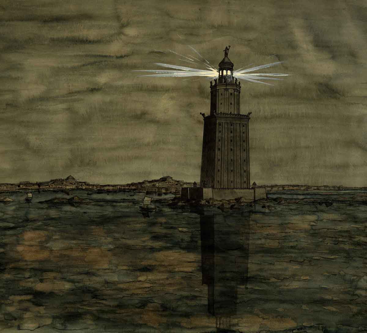 egypt lighthouse alexandria night jc golvin