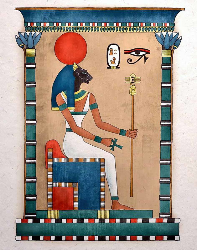 Bastet, the Egyptian Goddess with the Eye of Ra (Re)
