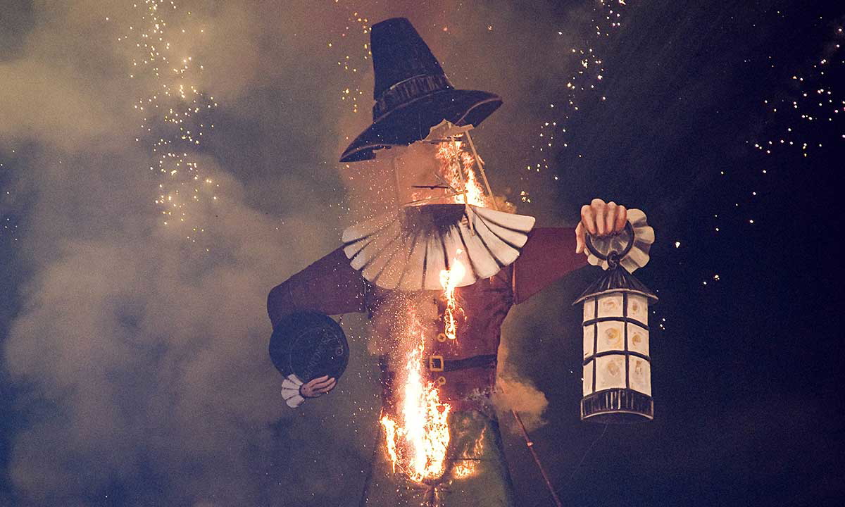 Burning effigy of Guy Fawkes. Source: The Guardian.