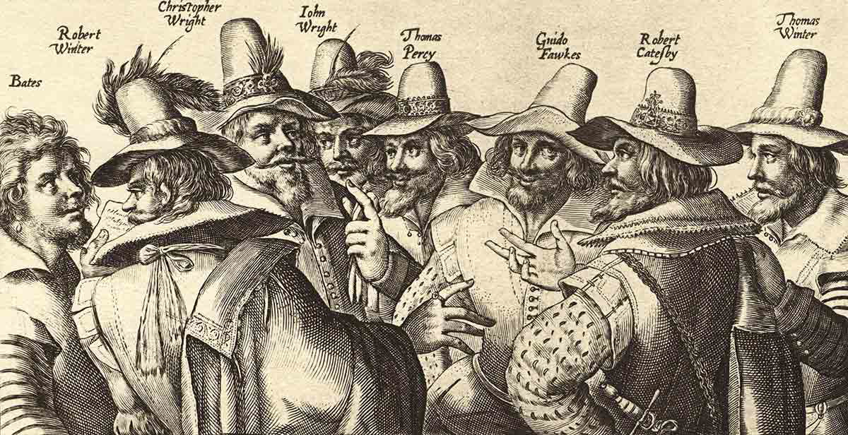 The conspirators of the Gunpowder Plot. Source: Anglotopia.