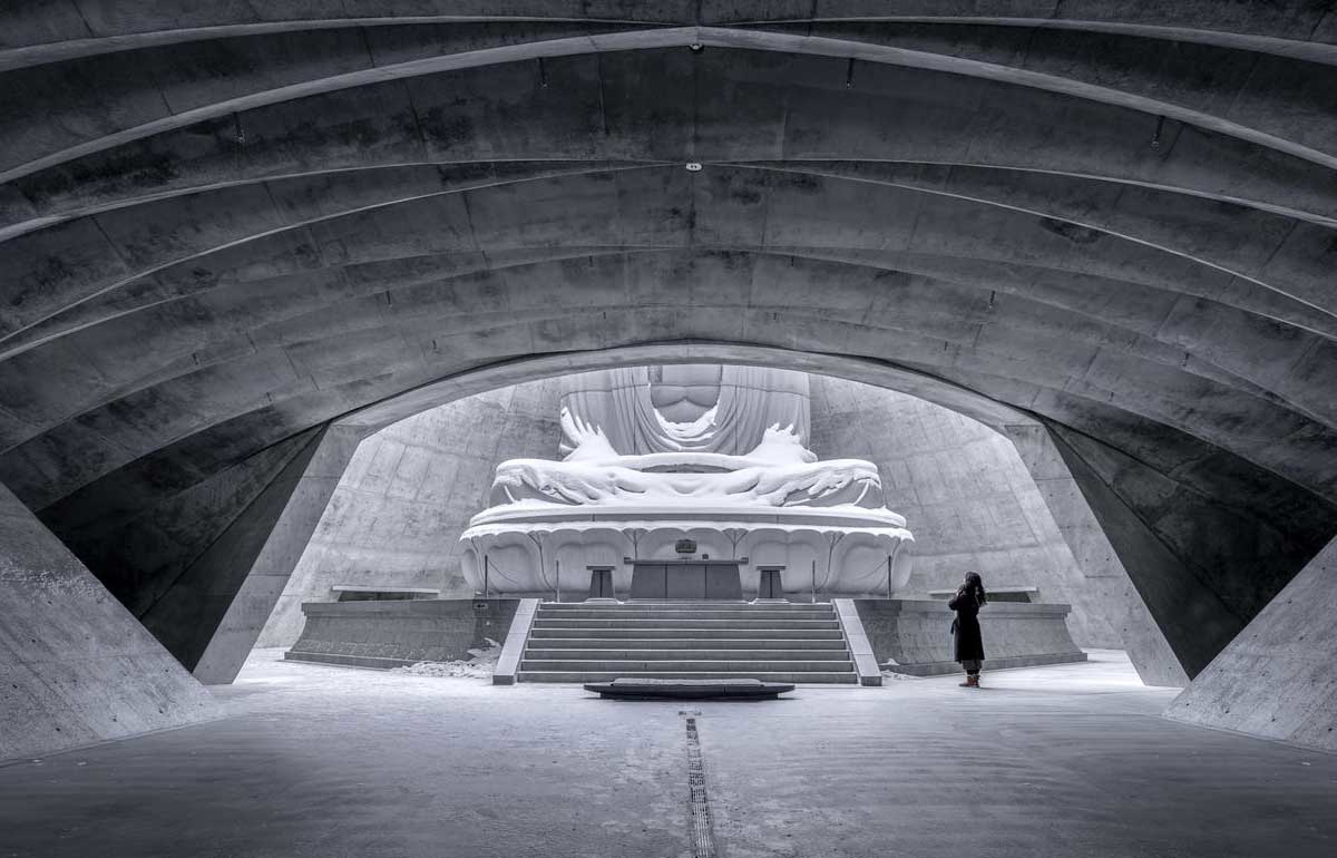 Interior corridor of the Hill of the Buddha, Tadao Ando, 2015