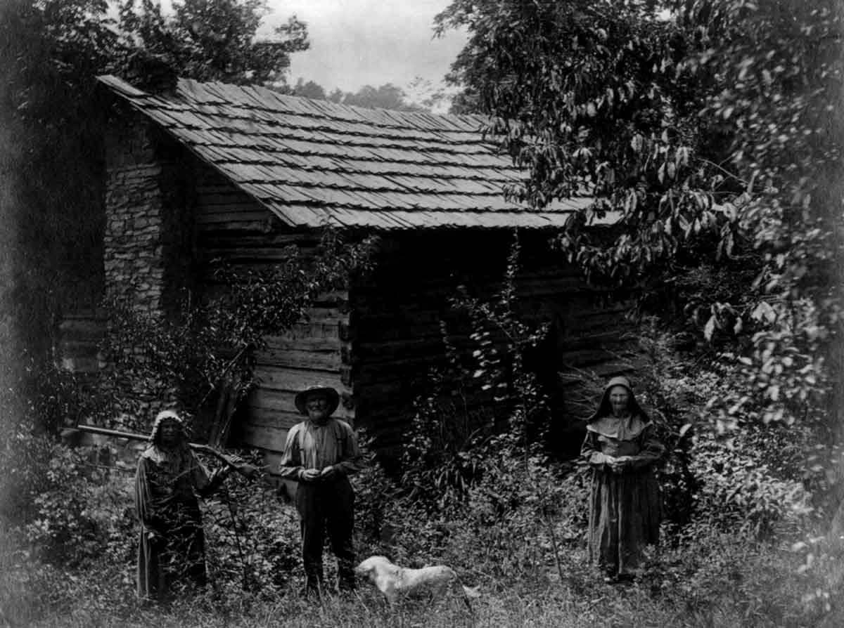 log home mountain family