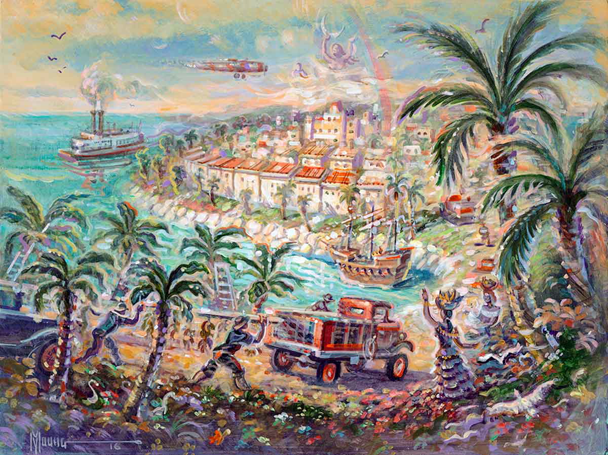 michael young typical day in macondo painting