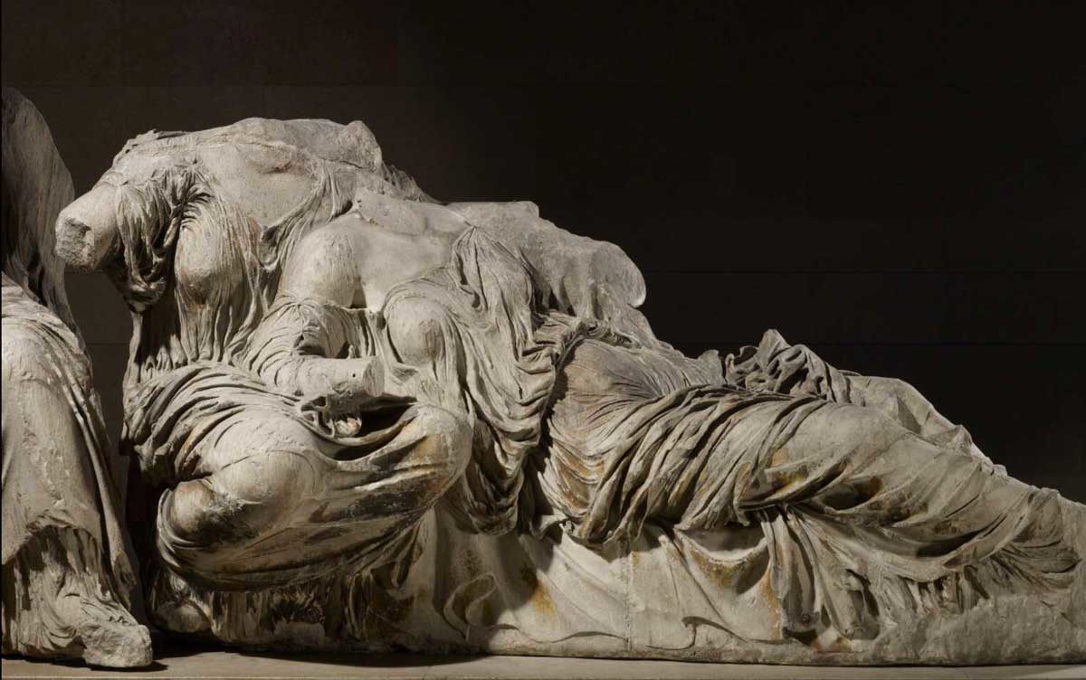 parthenon east pediment female figures statue