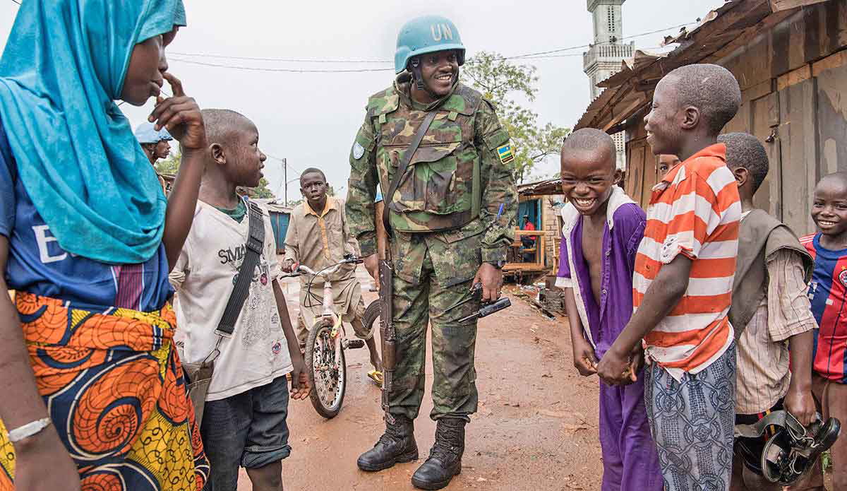 A UN peacekeeper in the Central African Republic. Source: UN