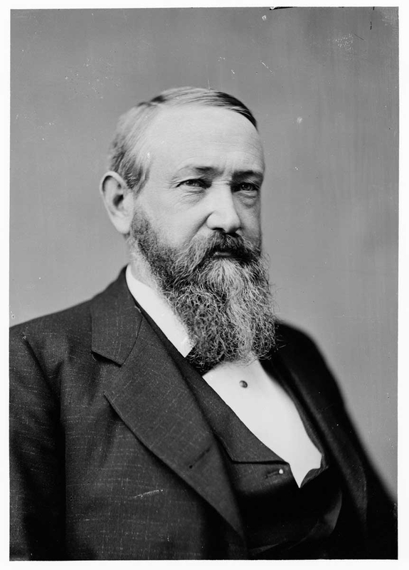 President Benjamin Harrison, who secured Columbus Day as a federal holiday