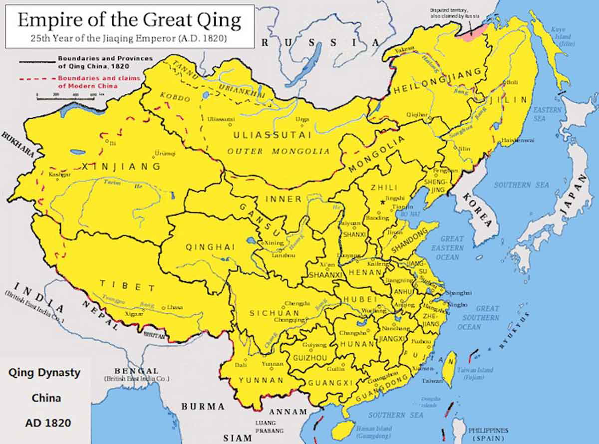 qing dynasty empire map