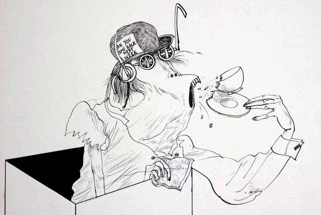 The Mad Hatter illustrated by Ralph Steadman, 1960s
