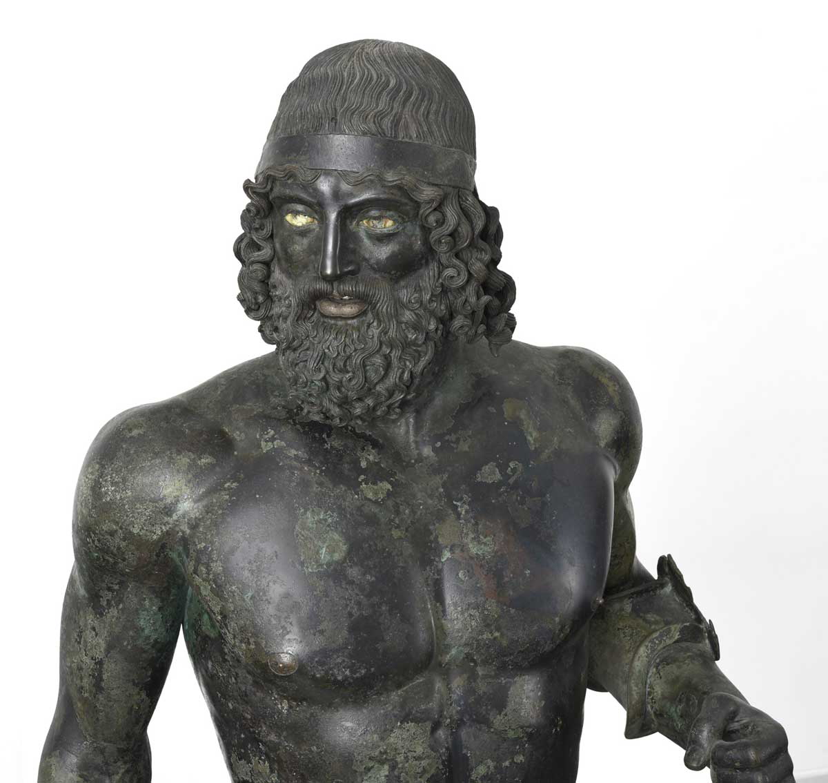 Bronze sculpture, depicting a Greek warrior