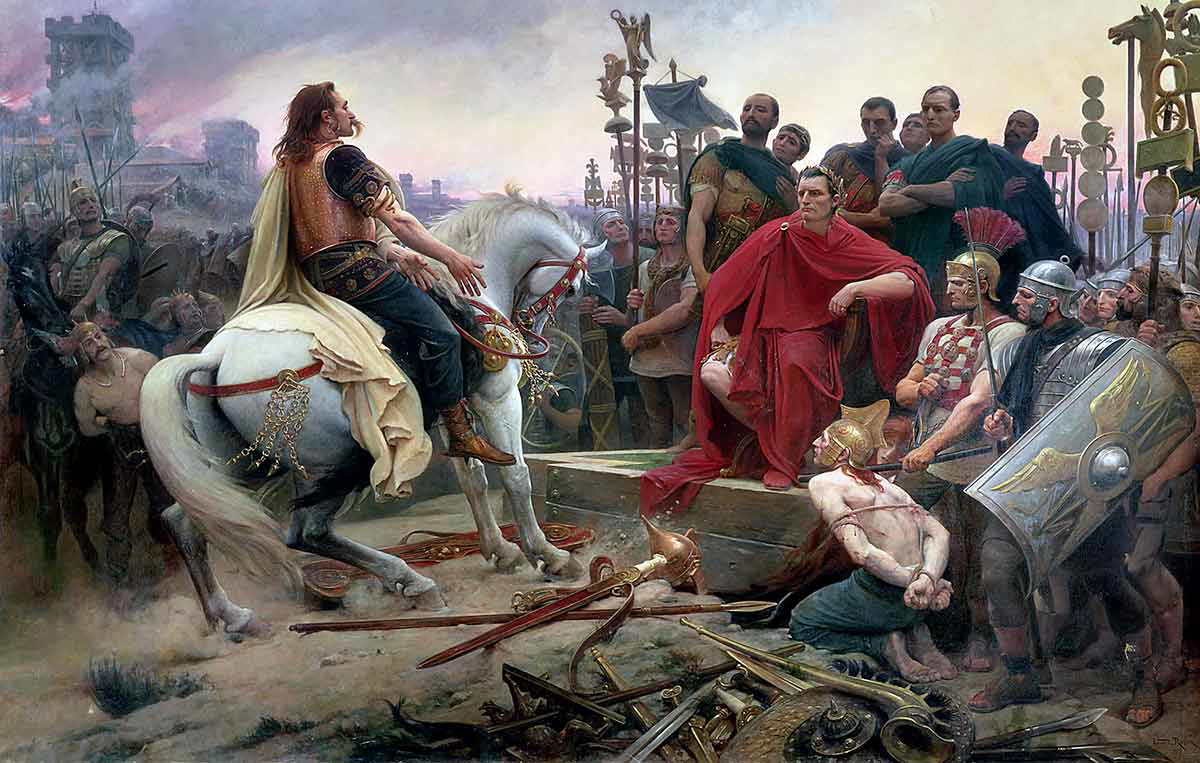 siege alesia vercingetorix lionel royer painting