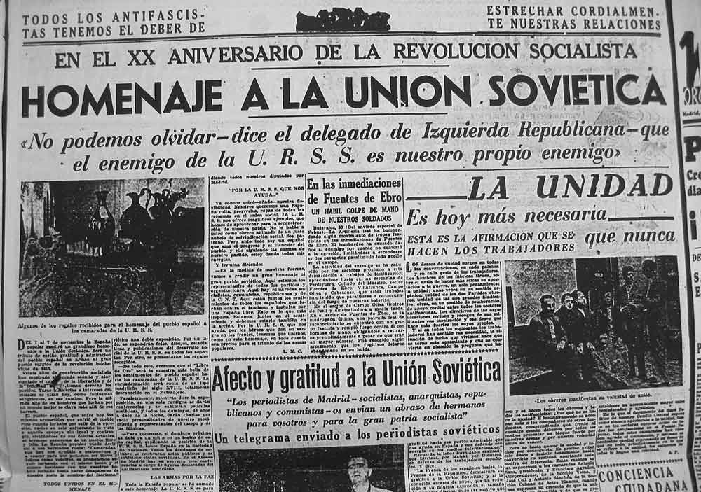 spanish newspaper 20th anniversary russian revolution