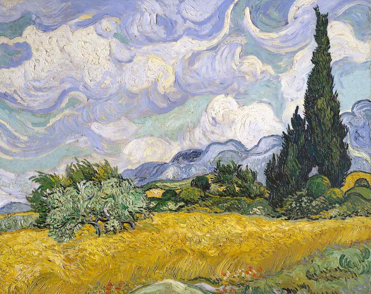 vincent van gogh wheat field cypresses