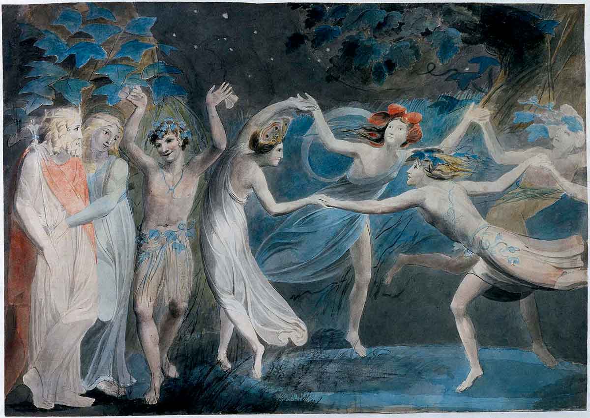 william blake oberon titania puck fairies dancing painting