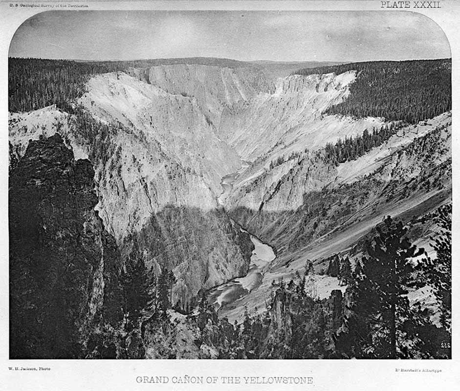 Yellowstone Canyon, by William Henry Jackson, 1871. Source: Buffalo Bill Centre of the West
