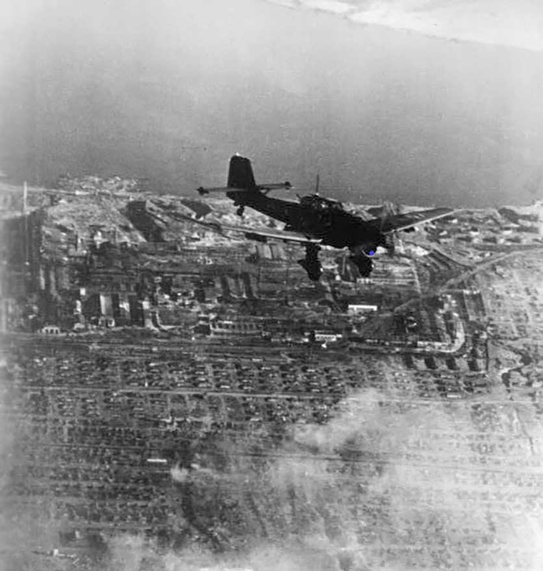 A Stuka over Stalingrad via Bundesarchiv 
