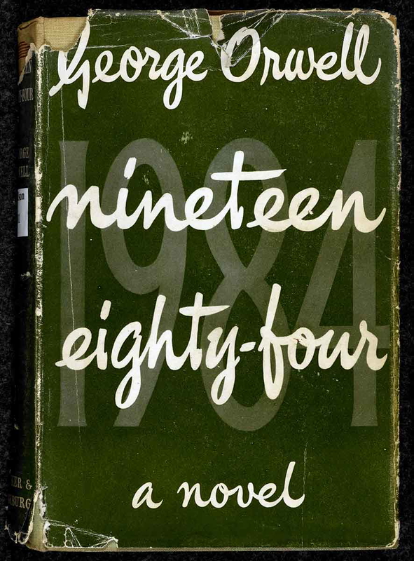 Nineteen-eighty-four: A Novel, by George Orwell, First edition cover (1949), via British Library 