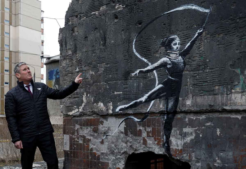 banksy identity ballerina irpen graffiti